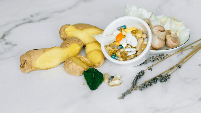 A collection of healthy foods representing the body's natural detox, questioning if detox supplements work.